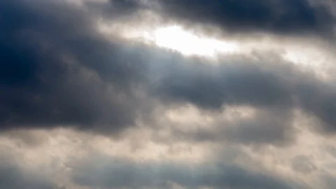 Dark sky before the rain, Cumulus clouds move quickly across the sky. Stock Footage 119302586