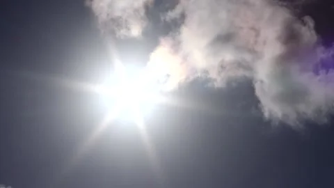 Dark sky with small clouds, sun, sunbeams - sky background - Time Lapse Stock Footage 153952173