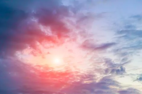 Dark sky with sun and cloud Stock Photos