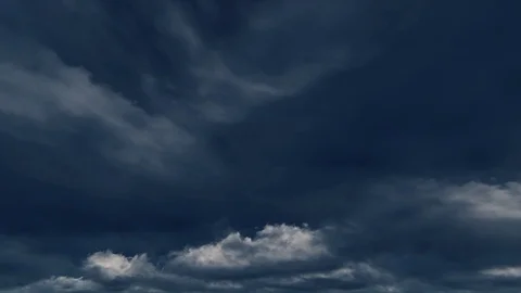 Dark sky thick white grey apocalyptic cinematic rain storm clouds seamless loop Vidéo 108280258