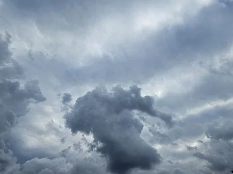 Dark sky before a thunderstorm, clouds, background. epic storm, tropical sunset 스톡 사진