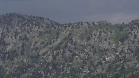 Dark Sky Timelapse of Rain Clouds over Utah Mountains Stock Footage 85032940