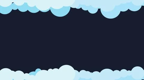 Dark sky with white clouds background illustration. Stock Illustration