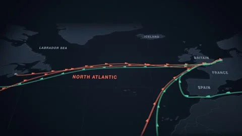 Dark Slate Perspective Map With Twin Lanes Tracing The Containers Route From 스톡 동영상 343729751