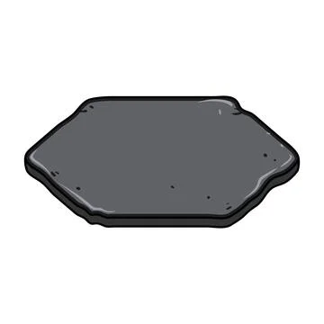 Dark slate stone plate flat illustration blank Stock Illustration