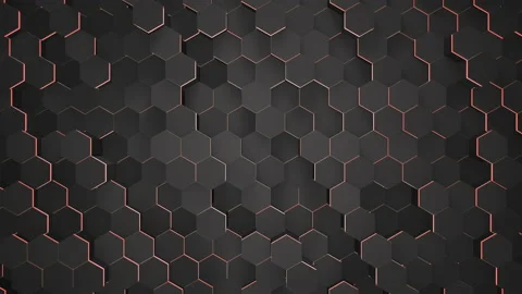 Dark small red hex grid pattern Stock Footage 166146628