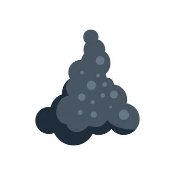 Dark smoke cloud rising with round particles, air pollution Stock Illustration