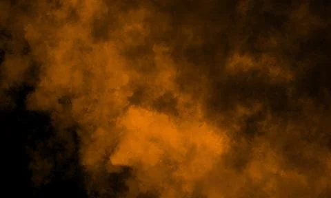 Dark Smoke Cloud Texture Background With Cinematic Orange Glow Stock Photos