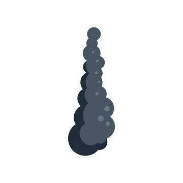 Dark smoke column rising with bubbles, air pollution concept Stock Illustration