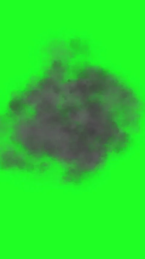 Dark smoke on the green screen vertical video Stock Footage 311409275
