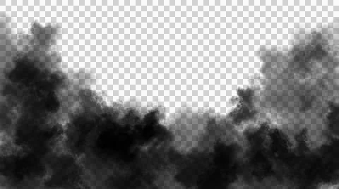 Dark smoke or cloud frame surrounding a bright white space Stock Illustration