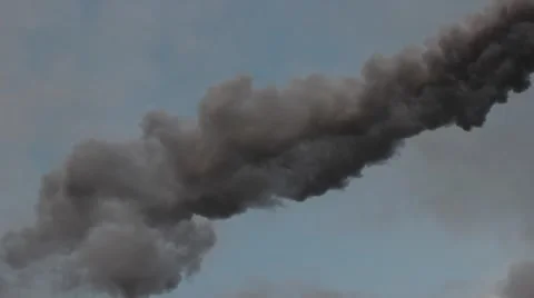 Dark smoke in the sky Stock Footage 45056034