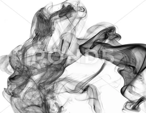 Dark smoke in white back Stock Photos