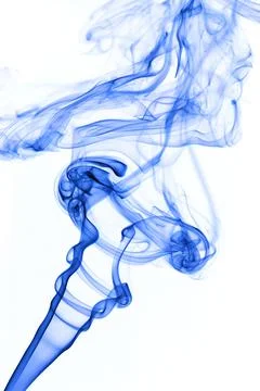Dark smoke on a white background Stock Photos