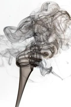 Dark smoke on a white background Stock Photos