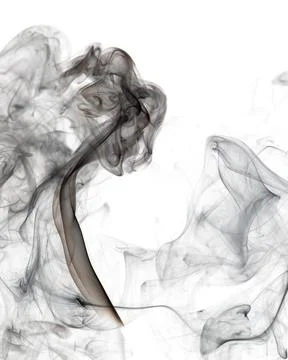 Dark smoke on a white background Stock Photos