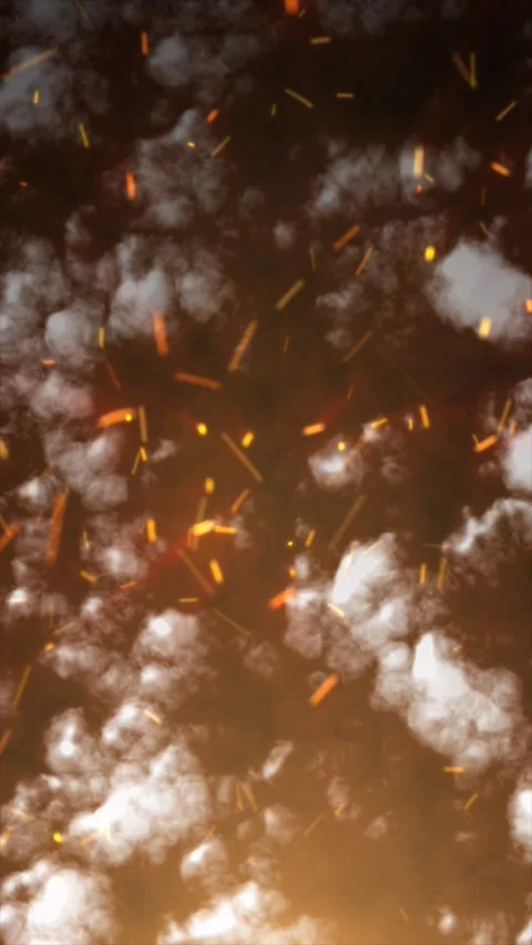 Dark smoky abstract background with glowing orange embers, sparks, and fier.. Stock Footage 334750950