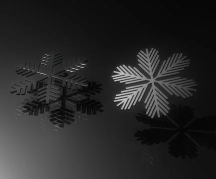 Dark snowflakes on black Stock Illustration