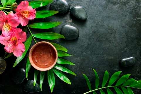 Dark spa background Stock Photos