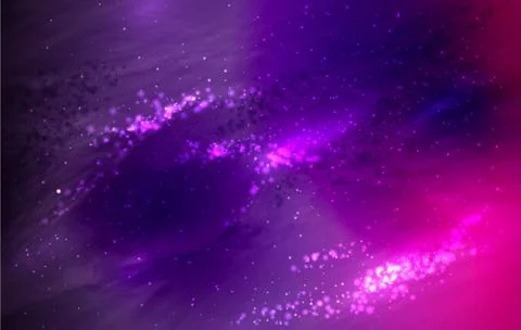 Dark space background with stars, nebula and gas clouds Stock Illustration