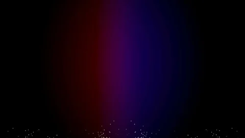 Dark space divided on blue and red sides, beaming while small white particles Stock Footage 123084999