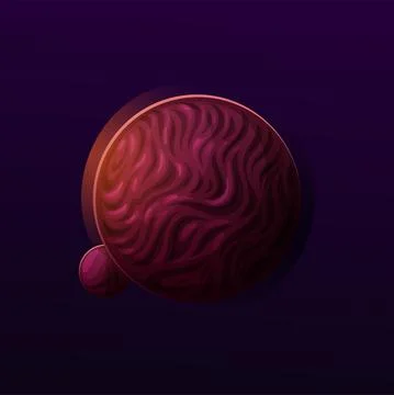 Dark space planet, rough surface, fantasy galaxy Stock Illustration