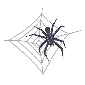 Dark spider and web Stock Illustration