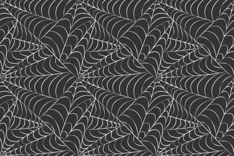 Dark spider web seamless pattern. Stock Illustration