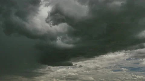Dark Spinning Storm Clouds In Sky 4K Stock Footage 54712598