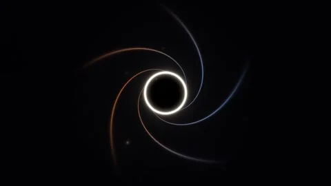 Dark spiral formation with swirling elements in space Stock Footage 338985715