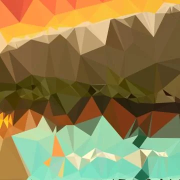 Dark Spring Green Abstract Low Polygon Background Stock Illustration