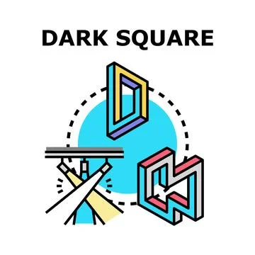 Dark square concept and optical illusion shapes vector Stock Illustration