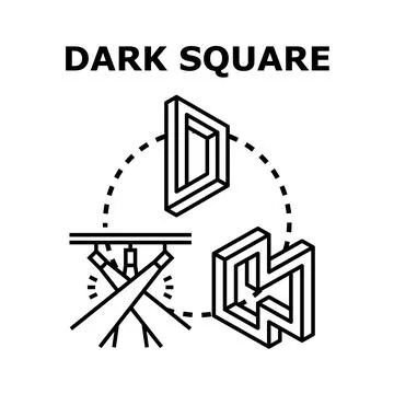 Dark square concept and optical illusion shapes vector Stock Illustration