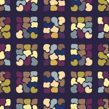 Dark square mosaic effect vector texture. Masculine geometric seamless melange Stock Illustration