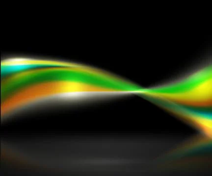 Dark stage with green motion light Stock Illustration
