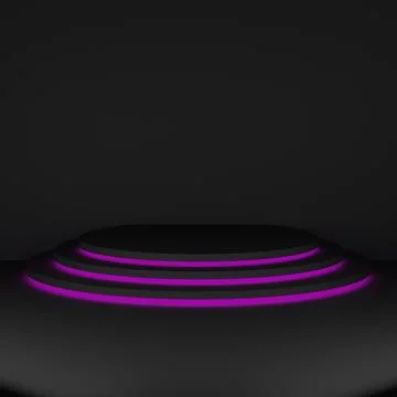 Dark stage podium with semicircular segments Stock Illustration