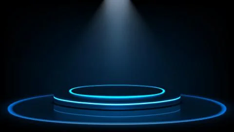 Dark Stage For Presentation And Glossy Podium Stock Illustration