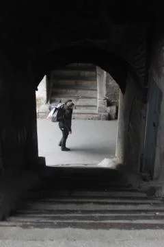DARK - STAIR DOWN - PERSONS Stock Photos
