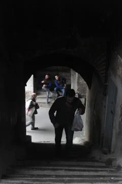 DARK - STAIR DOWN - PERSONS Stock Photos
