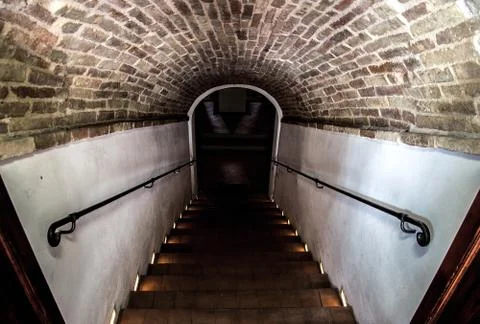Dark staircase basement Stock Photos
