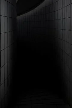 Dark Staircase with Dramatic Light in Tiled Passageway Stock Photos
