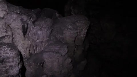 Dark  stalagmite cave Stock-Footage 70915792