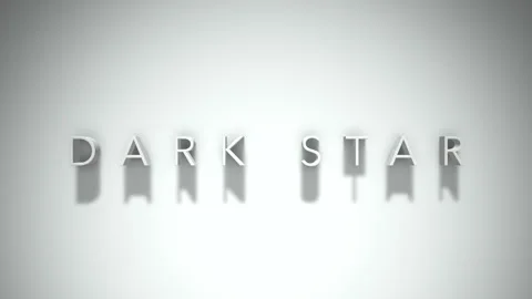 Dark Star 3D title animation with shadows on a white background Vídeo Stock 296724177
