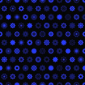 Dark star on black seamless vector pattern. Stock Illustration