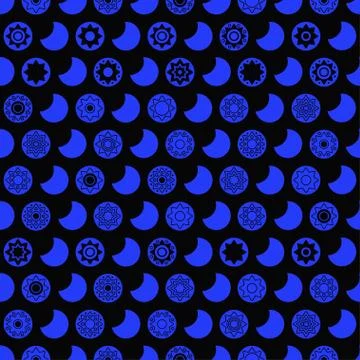 Dark star seamless vector pattern. Stock Illustration