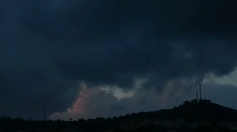 Dark storm above the mountain during sunset 스톡 동영상 29991220
