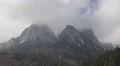 Dark Storm Cloud Mountain Rock Peak Establishing Shot Winter Season Cold Weather HD Footage