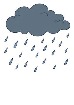 Dark Storm Cloud with Rain Droplets Vector Illustration Stock Illustration