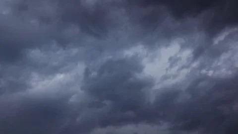 Dark storm clouds are moving fast at viewer - timelapse, 4k Stock Footage 76355759