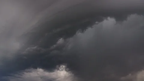Dark storm clouds are moving fast, timelapse Video stock 91378395